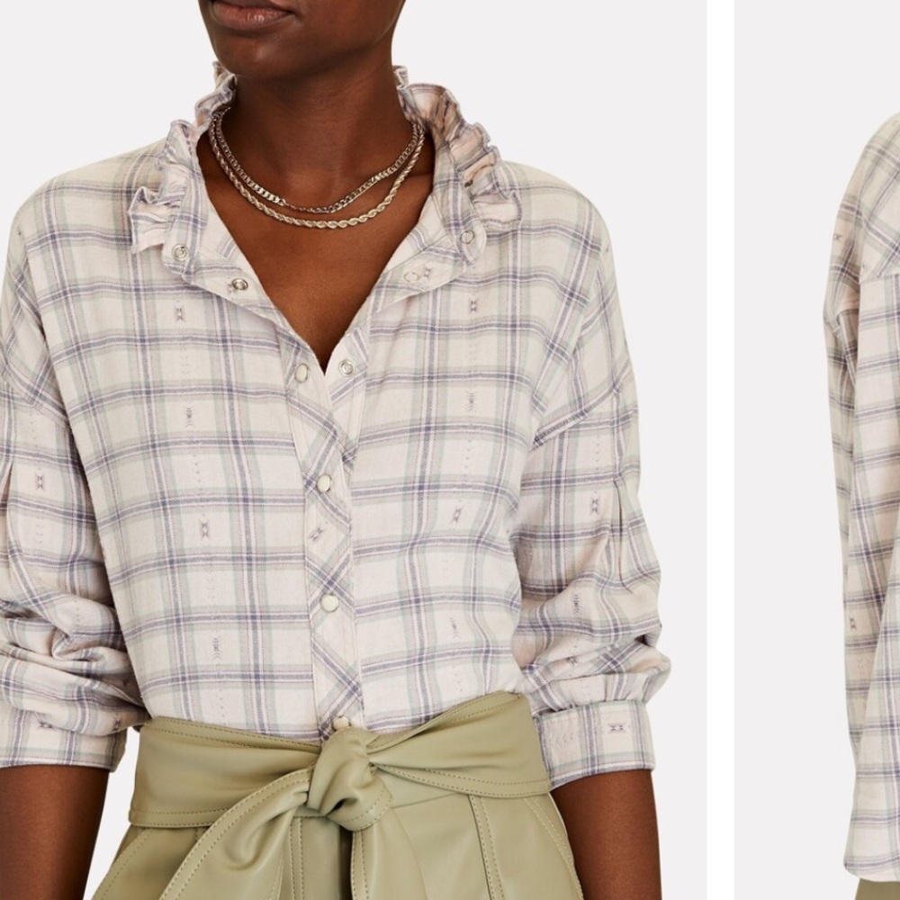 Xirena plaid blouse-Jensen Ruffled Plaid Flannel Shirt